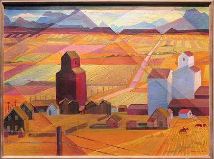 Foothills village painting